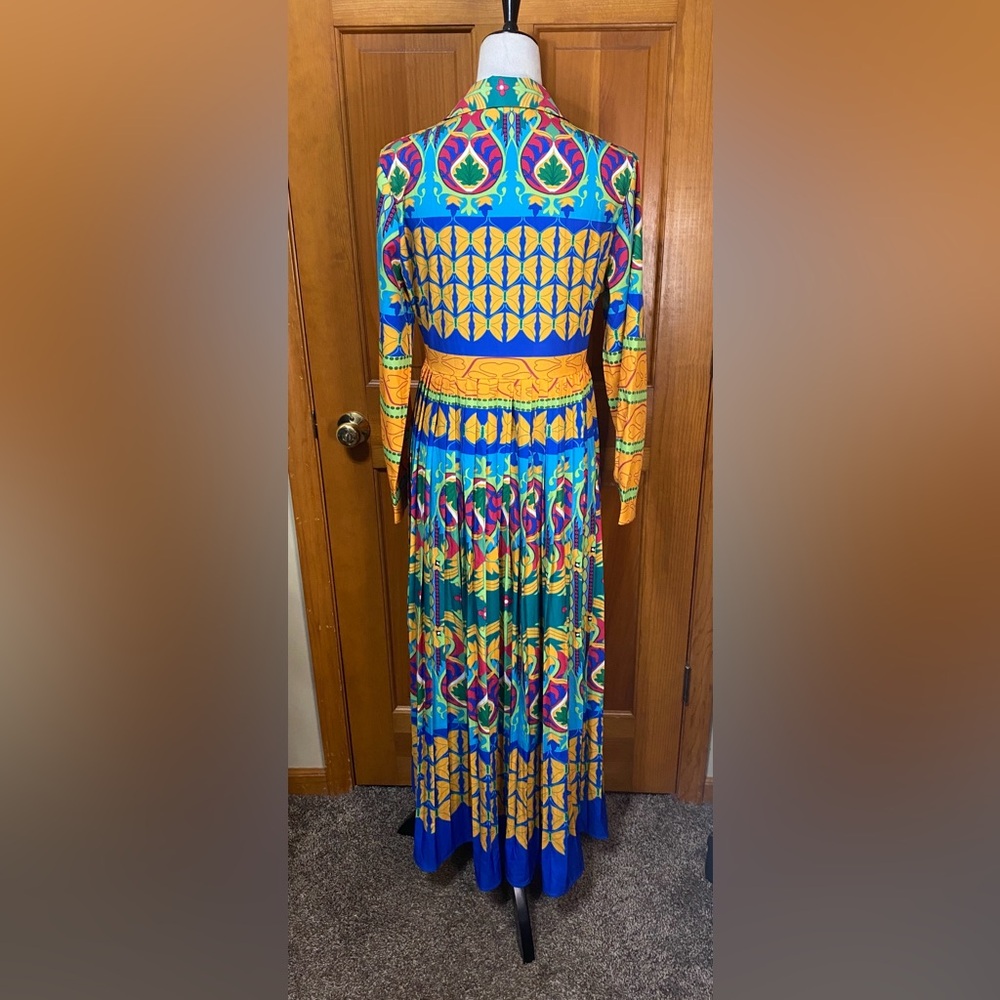 Vibrant Multicolor Abstract Print Maxi Dress - Picture 3 of 5